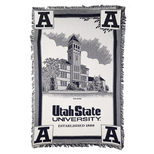 utah state university old main throw blanket